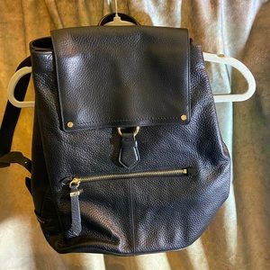 Cole Haan black leather backpack